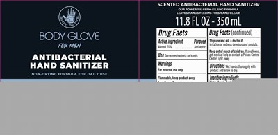 Label Image (Body Glove For Men Hand Sanitizer Charcoal And Bamboo 70vv 350 mL)